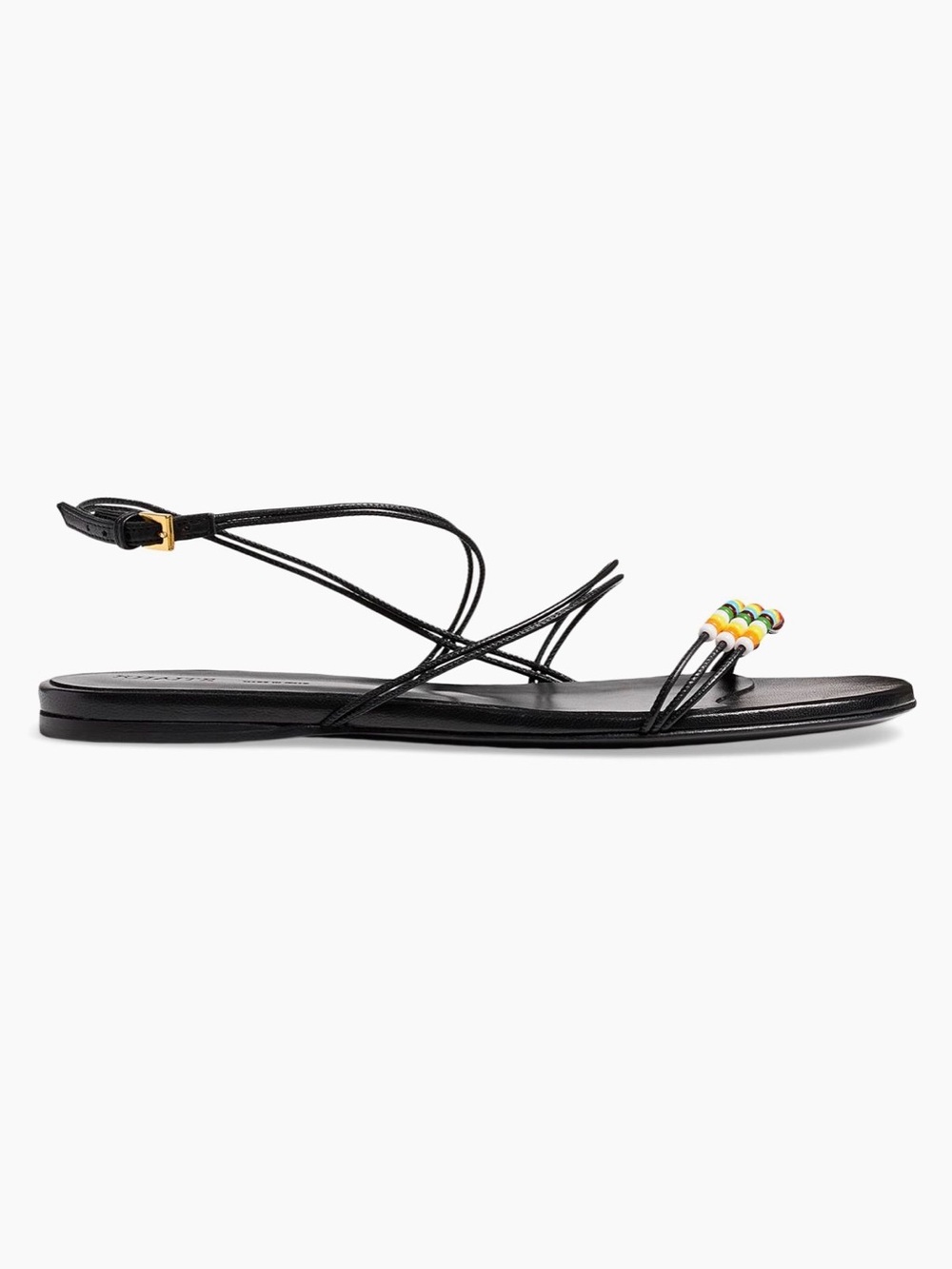 SOLD OUT - KHAITE Black Strappy Beaded Toe Sandal